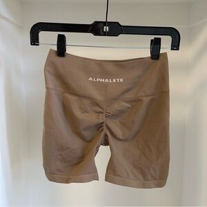 Alphalete Women's Tan Shorts Gym 4.5”